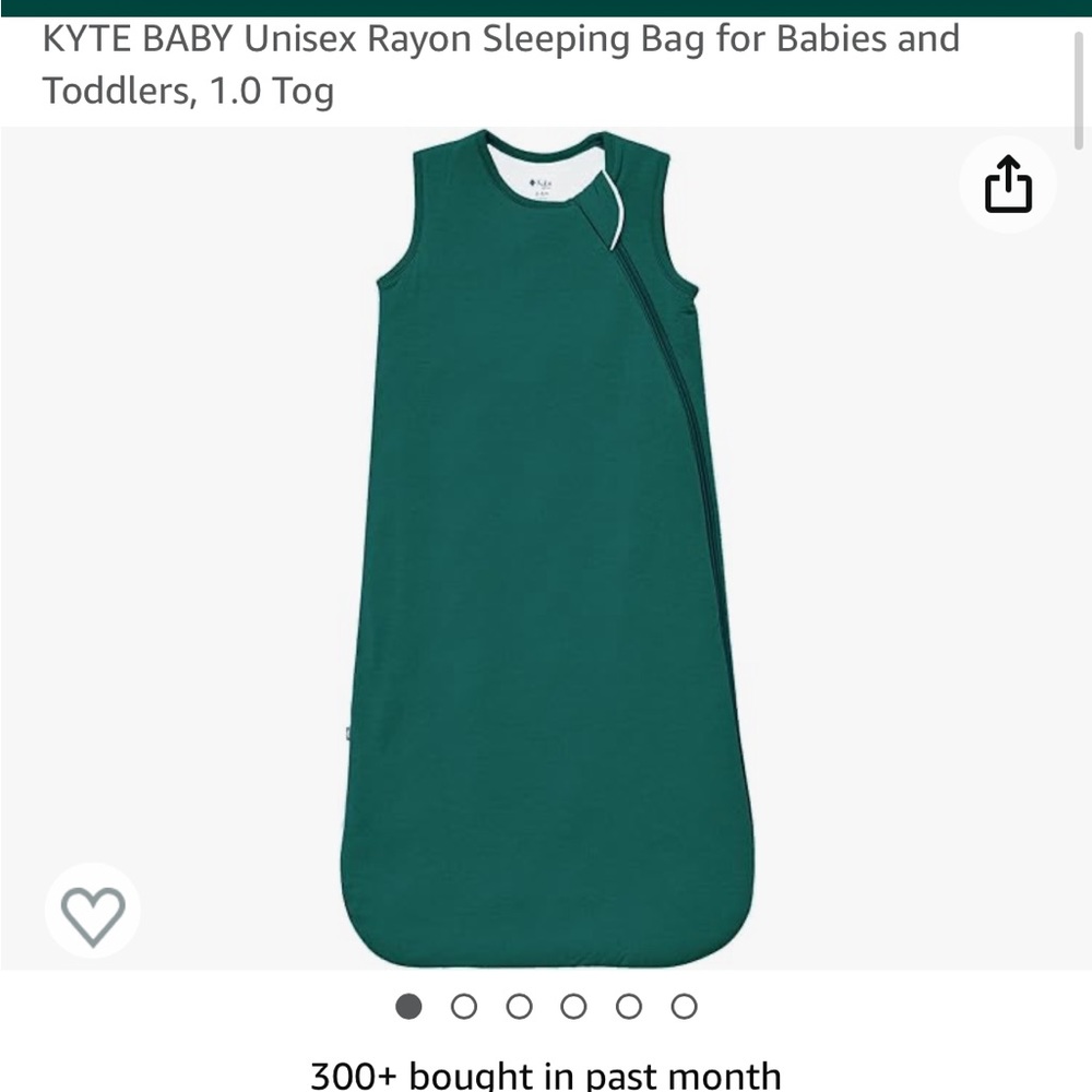 KYTE Baby sleep slack 1.0 tog in emerald color way. Size Medium (6-18 months)